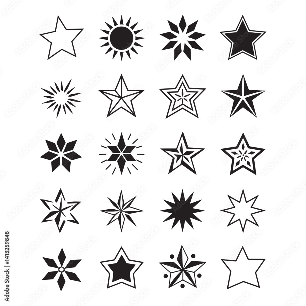 Fototapeta premium Star Group Logo Design. Star vector icons.