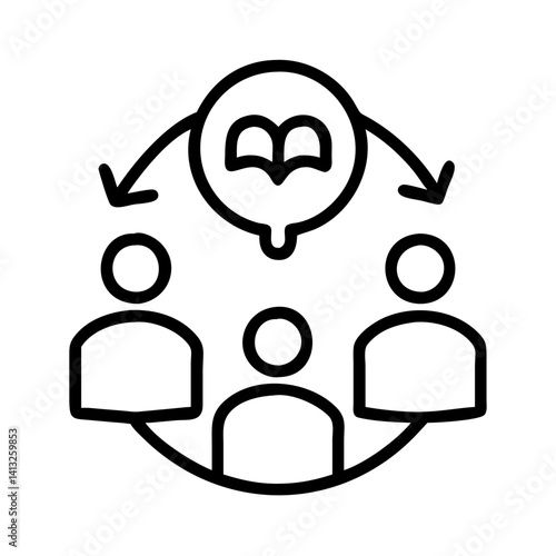 Knowledge sharing group icon vector for learning community and collaboration platform design concept