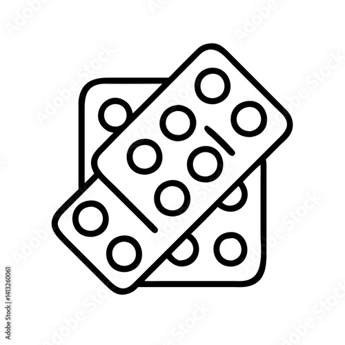 Pill blister pack icon vector illustration, medicine tablets and capsules for healthcare, pharmacy, drugs