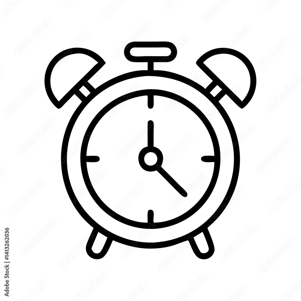 Alarm clock time wake up morning reminder deadline schedule hour minute second bell icon outline Alarm clock time wake up morning reminder deadline schedule hour minute second bell icon outline