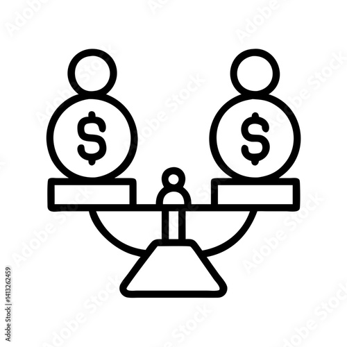 Balance money financial investment scale wealth business economy currency dollar equal value concept