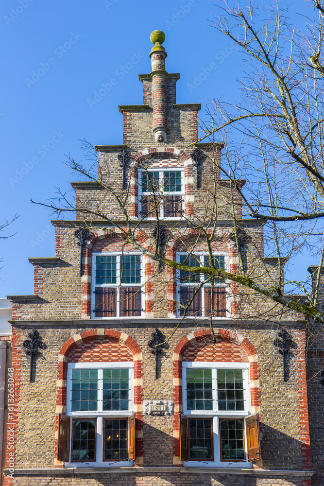 Step gable on a historic house in Oudewater, Netherlands