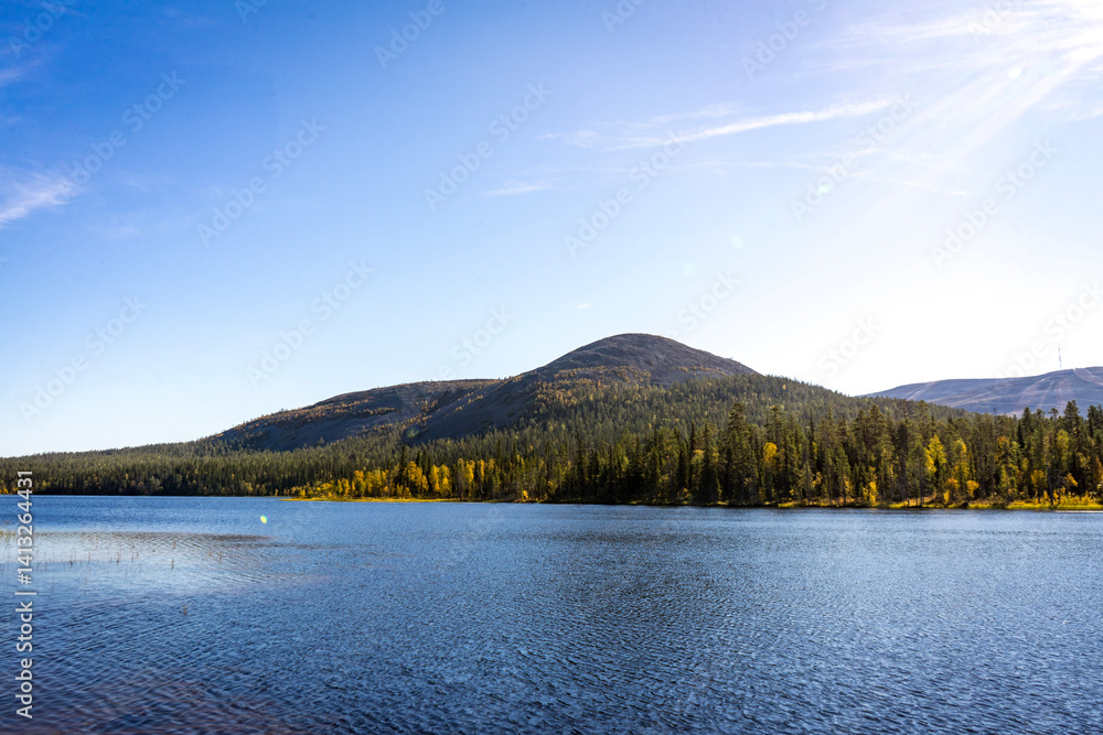 Fototapeta premium Autumn Day at a Lake in Lapland