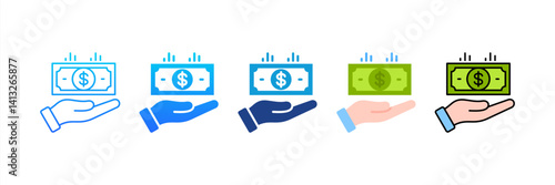 Revenue icon sheet multiple style collection