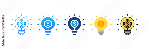 Business Innovation icon sheet multiple style collection