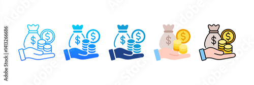 Profit icon sheet multiple style collection