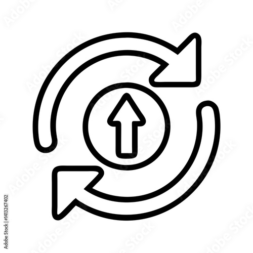 Arrow rotation refresh cycle update sync process loop synchronize reload repeat icon design vector