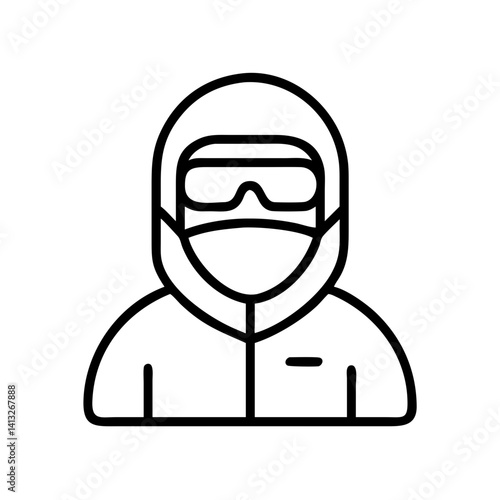 Hazmat suit protective gear safety equipment personal protective equipment outline vector icon