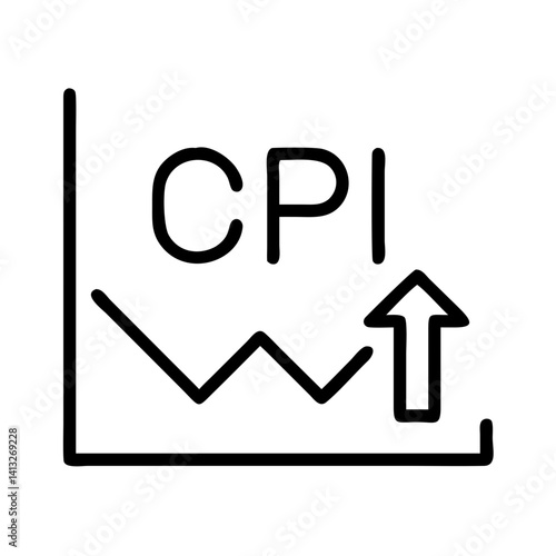 Cpi consumer price index inflation rate graph chart economics finance business investment market up trend