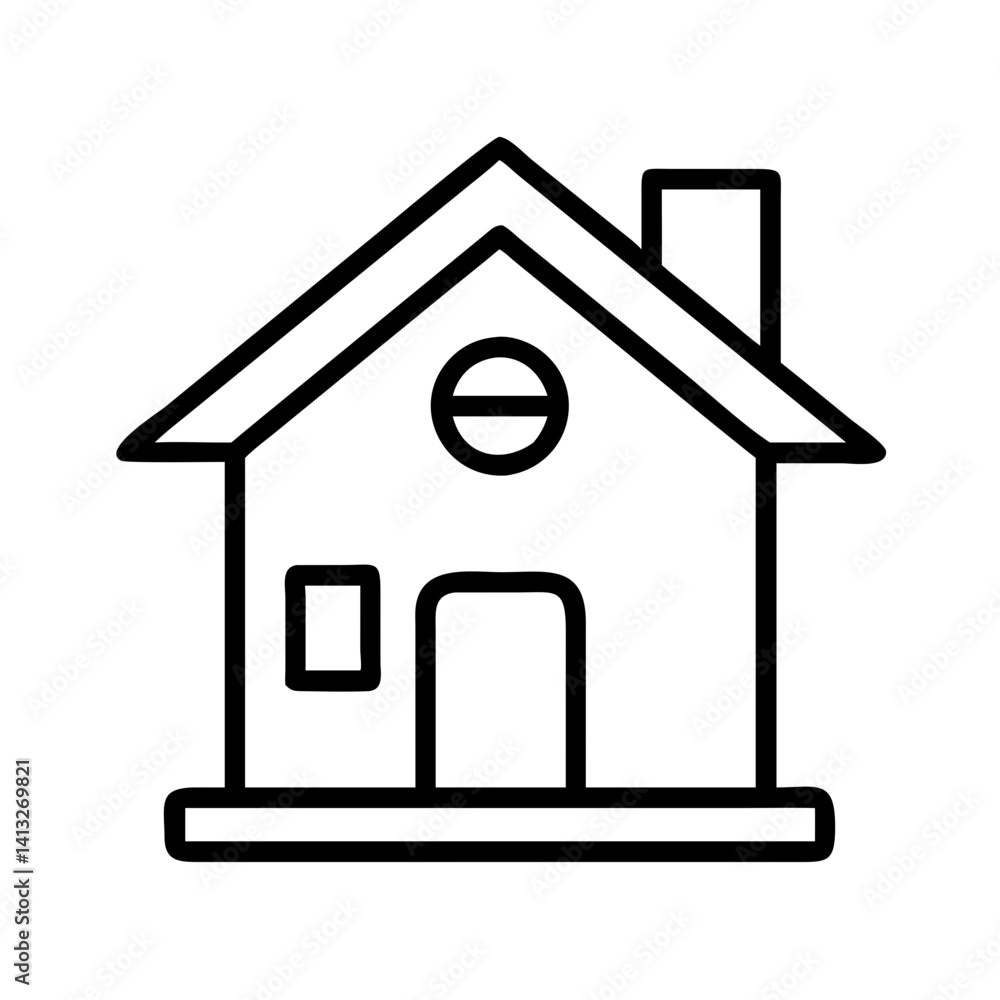 House home building architecture real estate property construction residential outline icon vector design House home building architecture real estate property construction residential outline icon vector design
