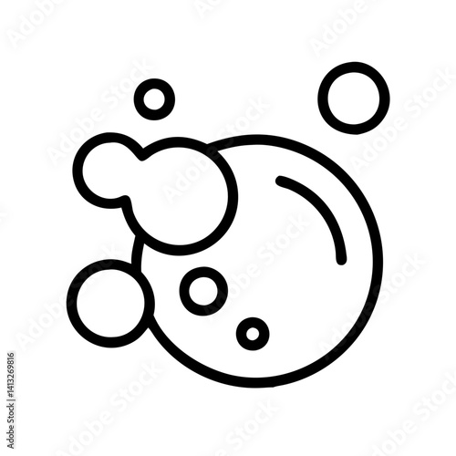 Bubble soap foam wash clean hygiene bath water liquid detergent vector graphic illustration icon