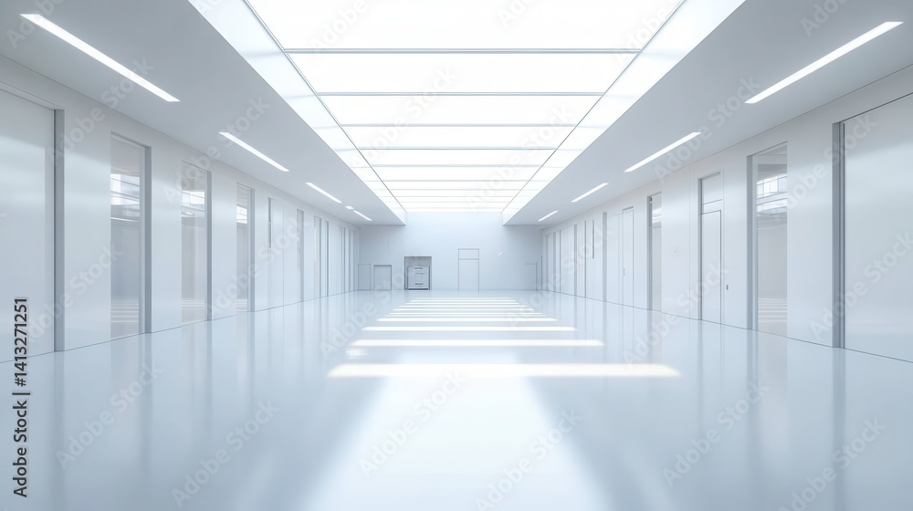 Obraz premium Modern Minimalist Interior with Bright Lighting and Sleek Walls