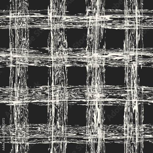 Monochrome Grain Brushed Check Pattern