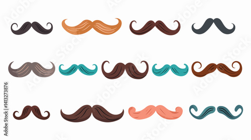 Funny Fake Mustaches for Face Masks: Vector Collection. Hilarious & Quirky Designs for Masks,       