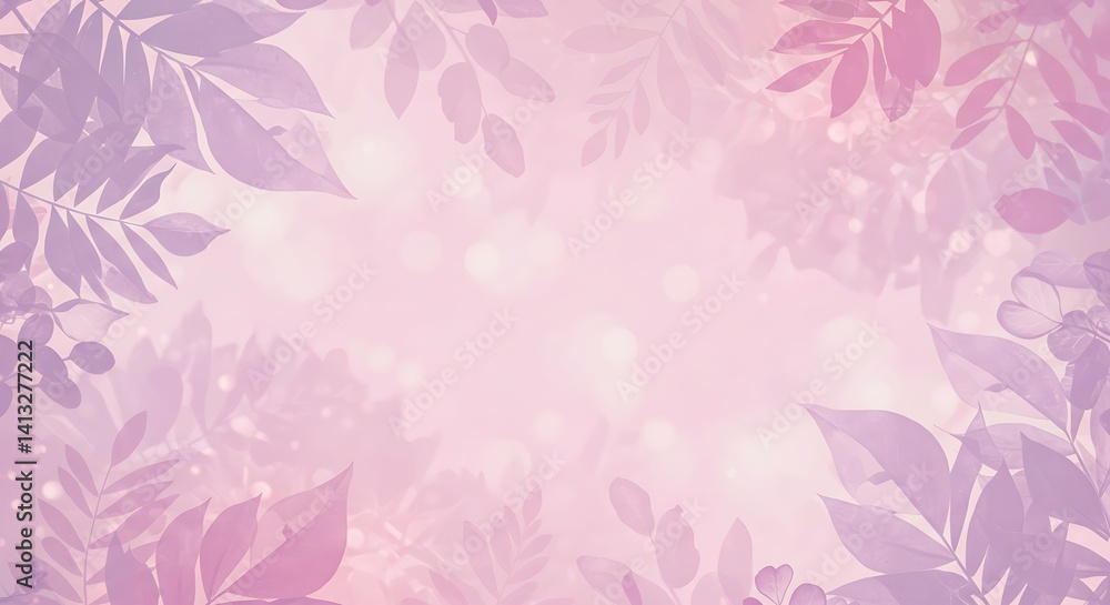Soft pastel floral background with leaves texture for spring and summer design