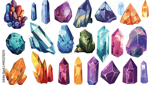 Brilliant Gemstone Crystal: Jewel Vector Illustration, Sparkling Facets, Elegant Design, Luxury,    