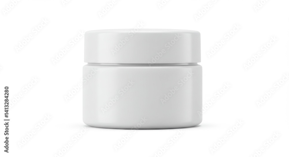 Minimalist Cream Jar: Matte White Cylindrical Container Minimalist Cream Jar: Matte White Cylindrical Container
