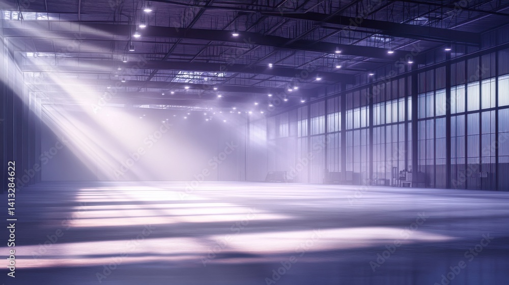 Spacious, Modern Warehouse with Soft Light and Shadows Streaming In Spacious, Modern Warehouse with Soft Light and Shadows Streaming In