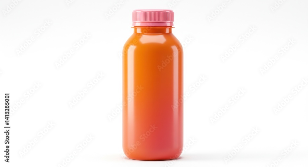 Gradient Orange to Pink Plastic Juice Bottle Gradient Orange to Pink Plastic Juice Bottle