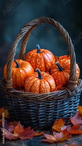 Wallpaper Mural Charming fall decor featuring pumpkins and maple leaves high resolution HD photo Torontodigital.ca