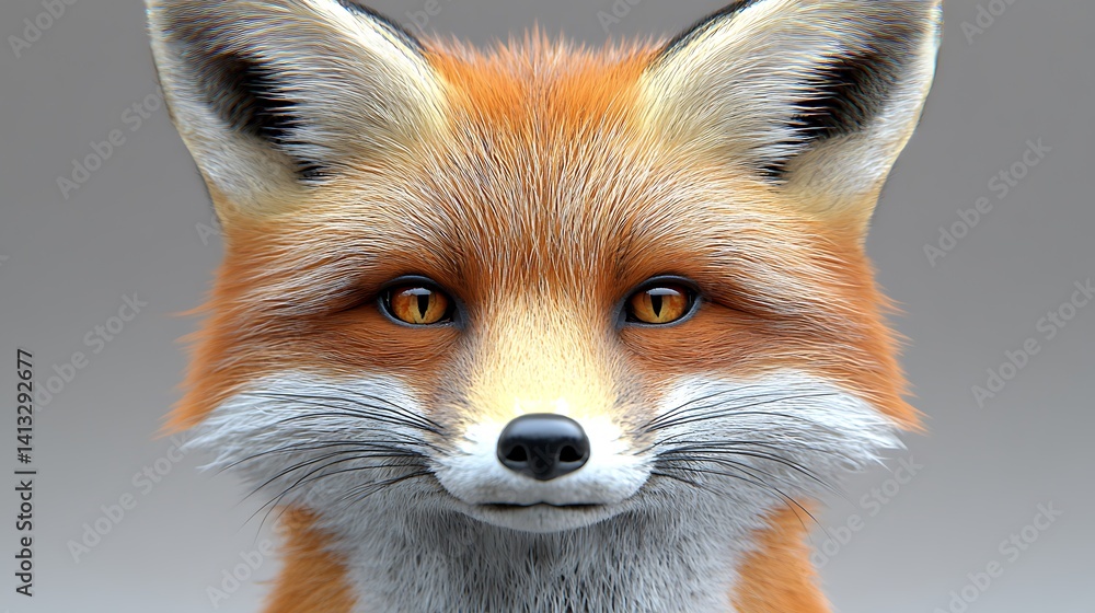 Obraz premium Red fox portrait, detailed fur