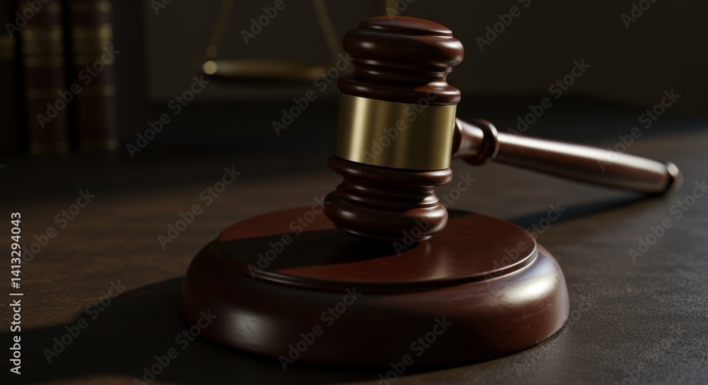 Judge gavel on the table in the background Judge gavel on the table in the background