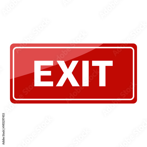 Red exit sign icon