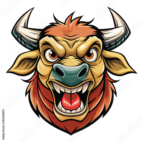 Angry Bull Mascot Head