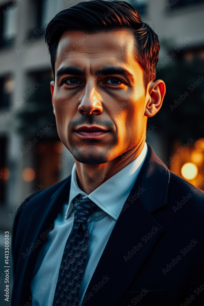 Stylish Businessman in City Setting
