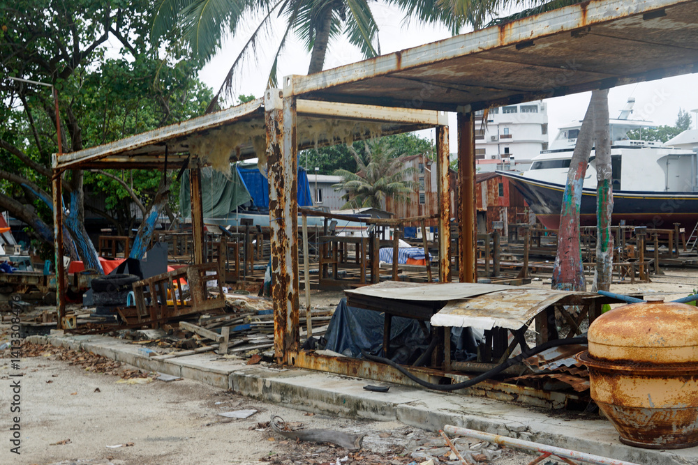 rotten shipyard on gulhi island maledives