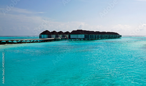 water villas on a exotic maldives island