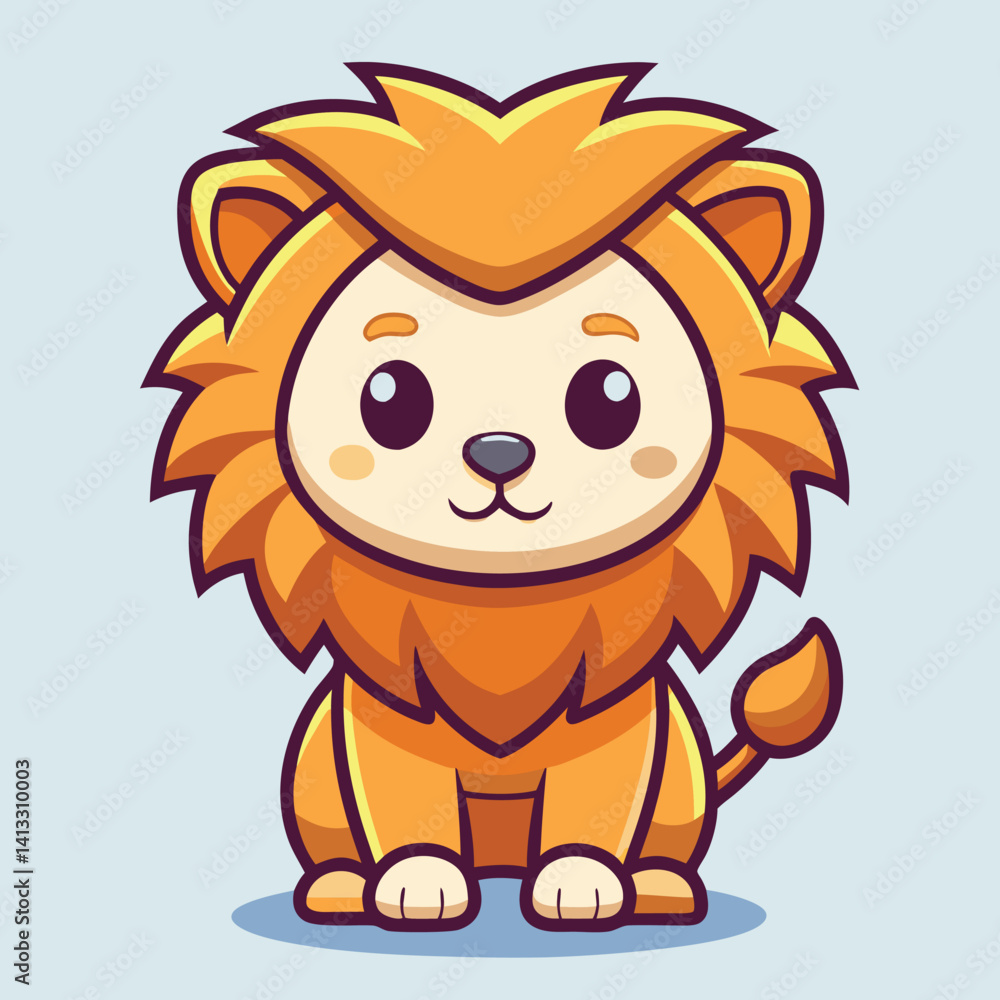 Obraz premium Cute cartoon lion