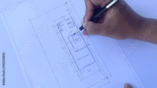 architecture blueprint plan home detail drawing sketch construction project design. architect print paper house engineering floor apartment background line building. architectural business.