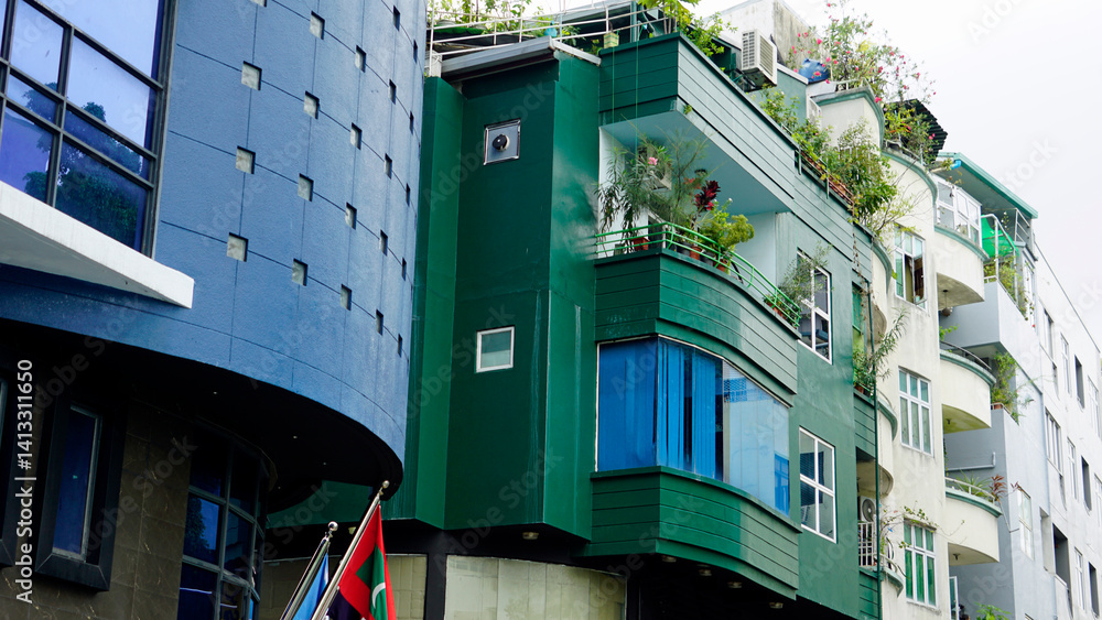 Houses in male city, capitol of the maldives
