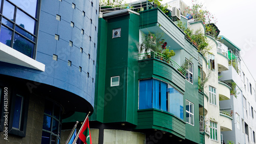 Houses in male city, capitol of the maldives