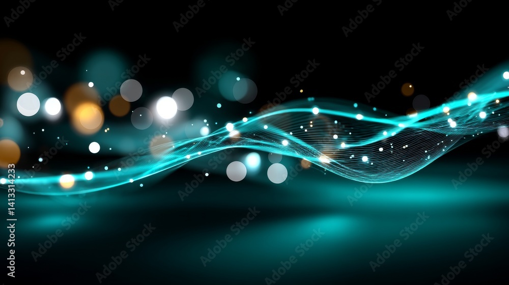 Big data is visualized on a digital background with a representation of analytics and a wave of particles created using 4k rendering Big data is visualized on a digital background with a representation of analytics and a wave of particles created using 4k rendering