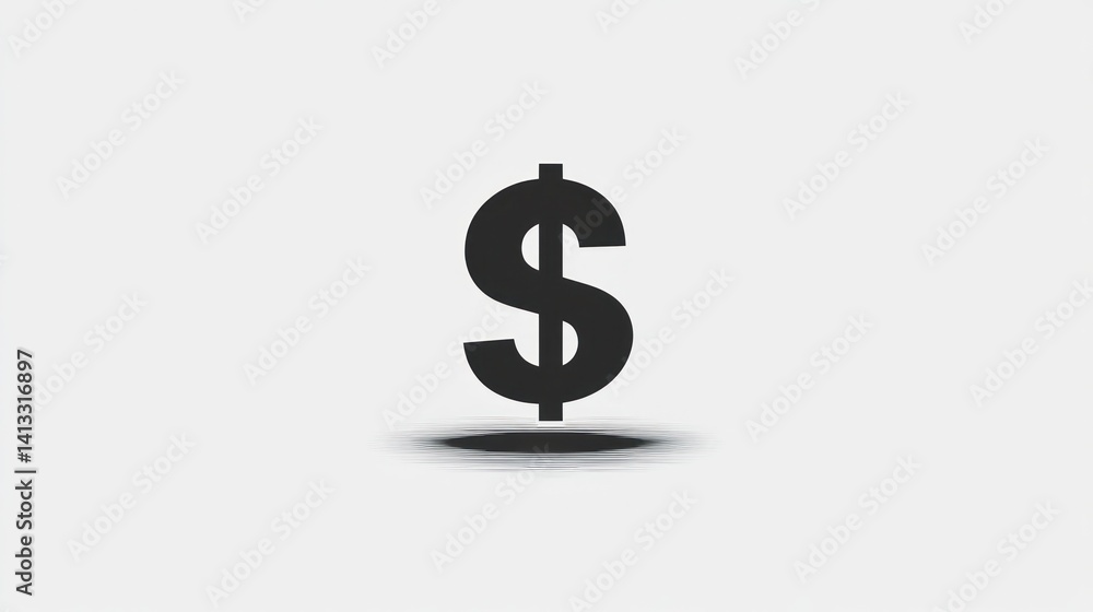Dollar Sign Icon on Light Gray Background Dollar Sign Icon on Light Gray Background
