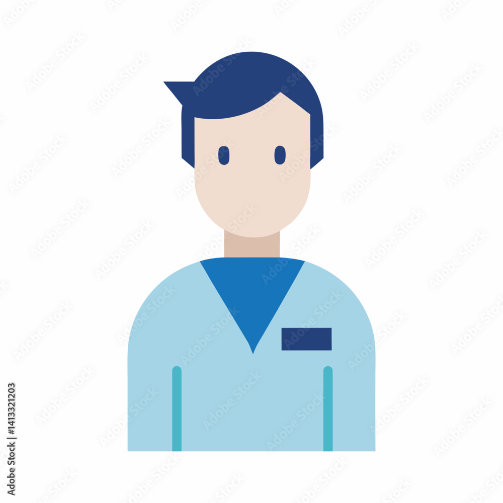 Flat design doctor illustration in uniform minimalist medical professional avatar Flat design doctor illustration in uniform minimalist medical professional avatar