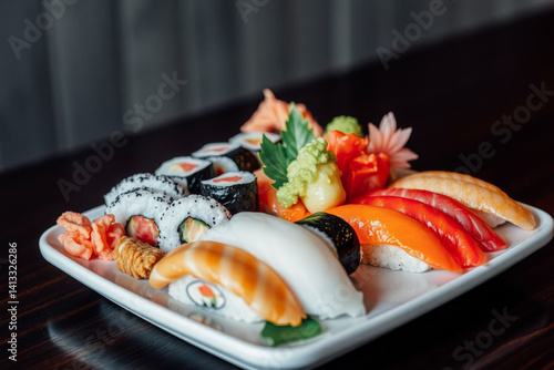 Obraz na płótnie Colorful Sushi Platter Selection w salonie