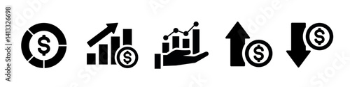 economy icon. economy system icon set