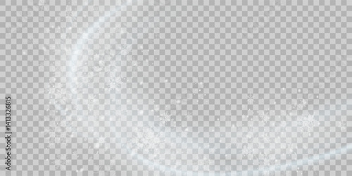 Air flow Isolated PNG and vector isolated. Effect of winter air and wind stream waves effect in blue color.