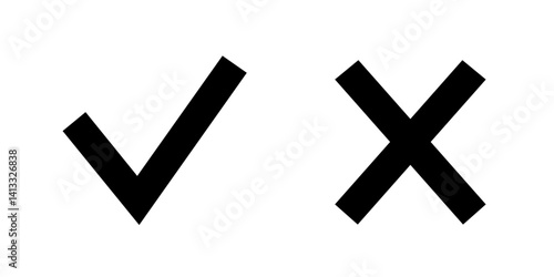 yes no checkmark. cross approval. decision icon