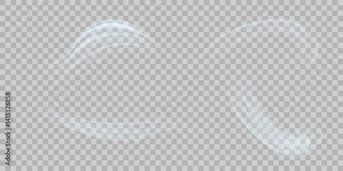 Air flow Isolated PNG and vector isolated. Effect of winter air and wind stream waves effect in blue color.
