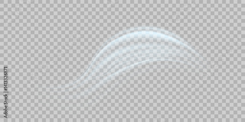 Air flow Isolated PNG and vector isolated. Effect of winter air and wind stream waves effect in blue color.