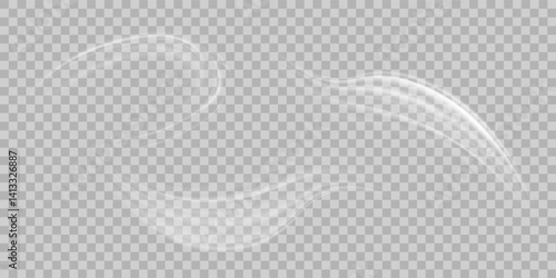 Air flow Isolated PNG and vector isolated. Effect of winter air and wind stream waves effect in blue color.