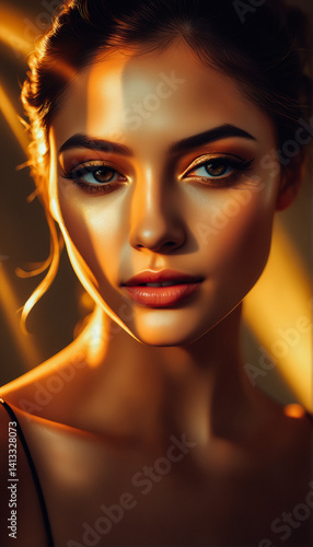 Golden Light Portrait of a Beautiful Woman