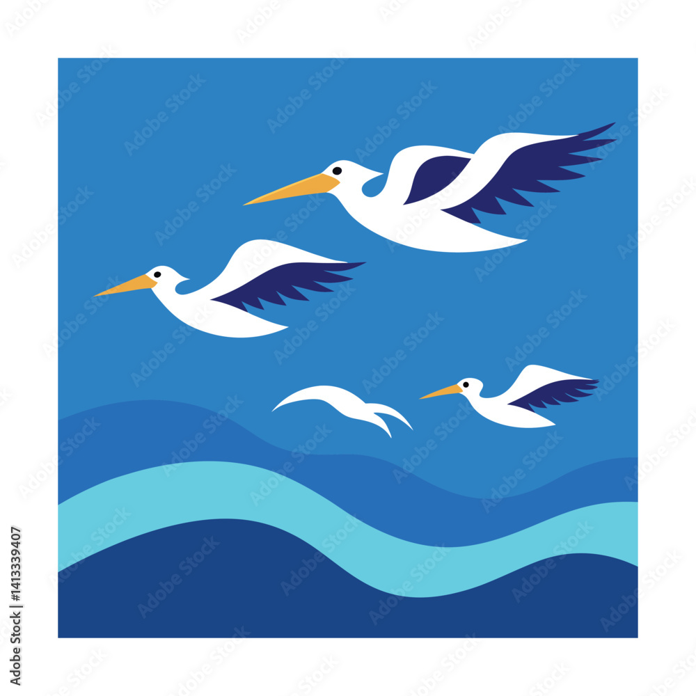 Obraz premium natural bay with forest covered hills