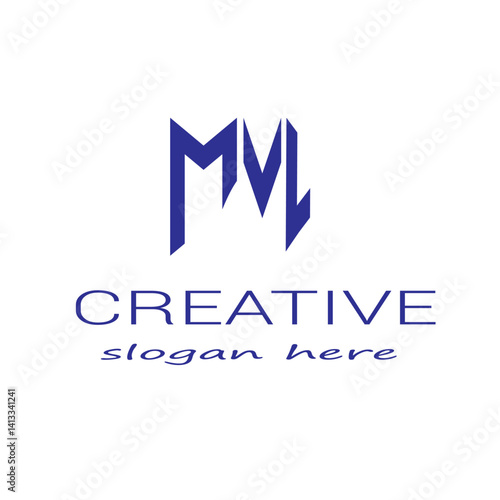 Free Download MLV Letter Initial Logo Design Vector Illustration. - GFXLoad