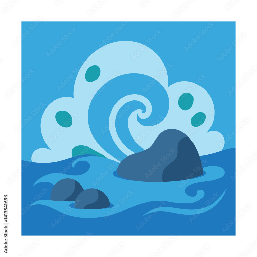 Naklejka premium cloudy sky soft sea light