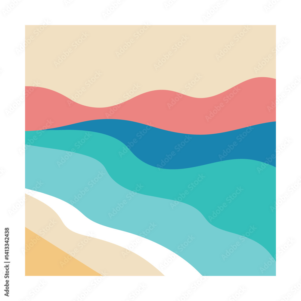 Naklejka premium sunset reflections on a wet beach